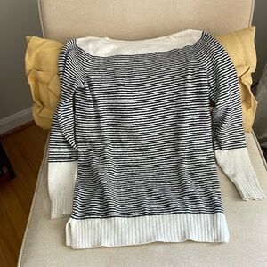 Women’s Loft Stripes Sweater Size Petite XXS Navy & Cream